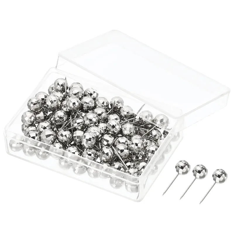 Push Pins, Round Head Decorative Map Tacks Thumb Steel Point for Office Cork Board