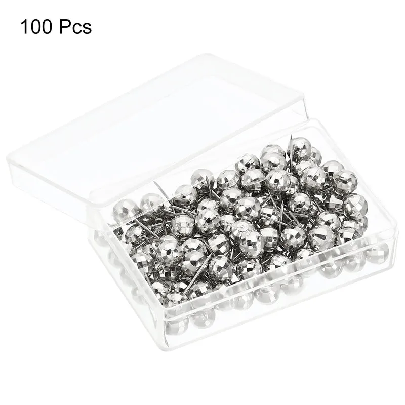 Push Pins, Round Head Decorative Map Tacks Thumb Steel Point for Office Cork Board