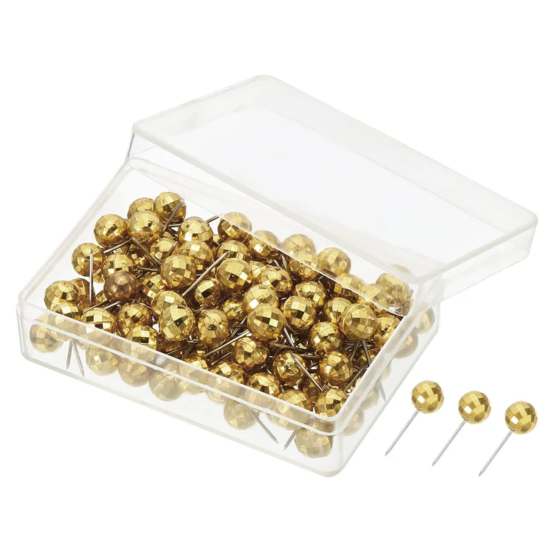 Push Pins, Round Head Decorative Map Tacks Thumb Steel Point for Office Cork Board