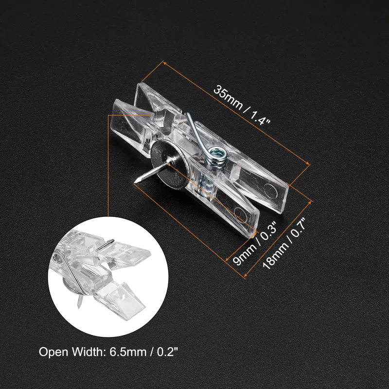 Push Pin Clips Mini Transparent Thumb Tacks Decorative Craft Paper Clip for Artwork Cork Board