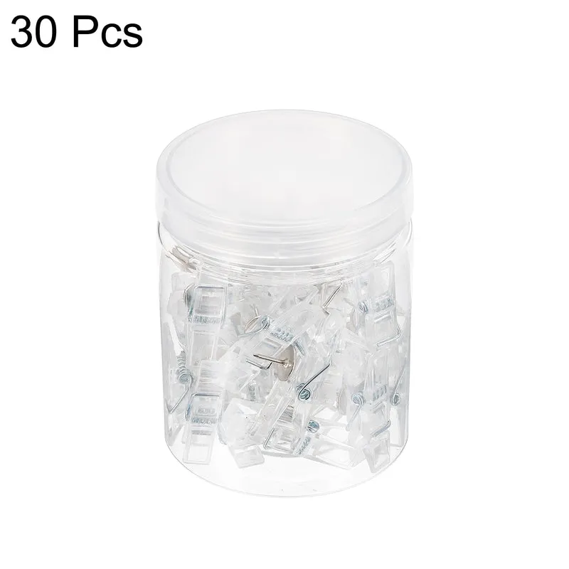 Push Pin Clips Mini Transparent Thumb Tacks Decorative Craft Paper Clip for Artwork Cork Board