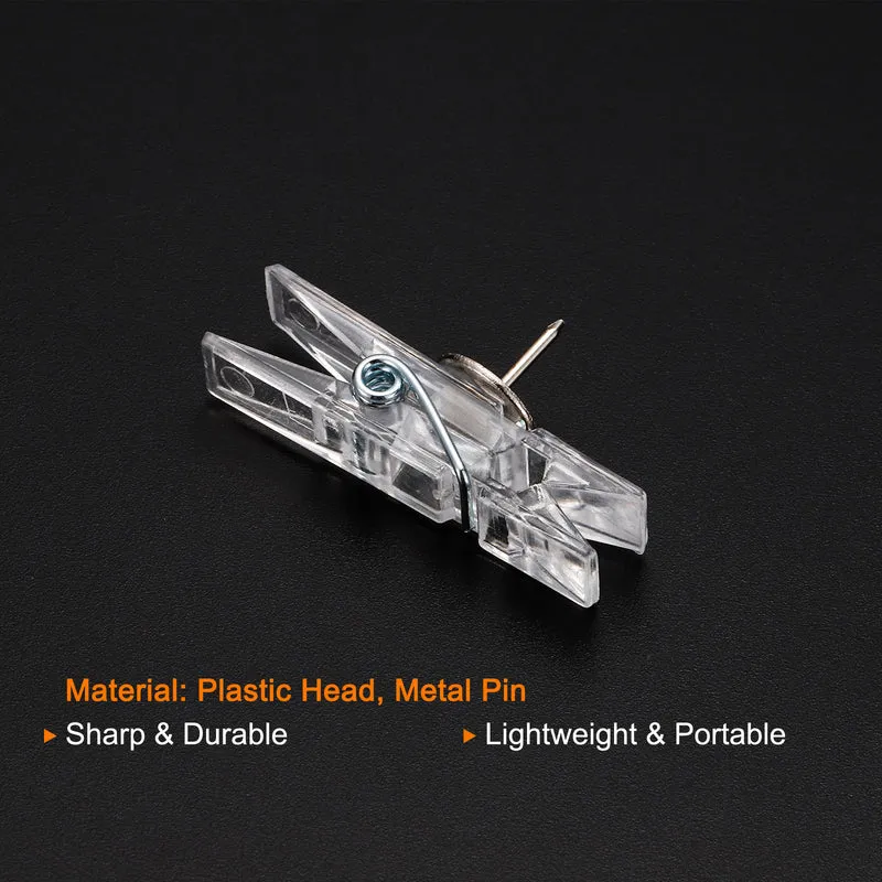 Push Pin Clips Mini Transparent Thumb Tacks Decorative Craft Paper Clip for Artwork Cork Board