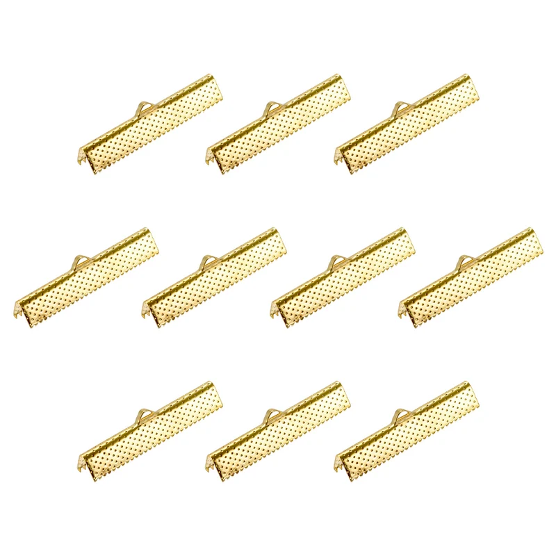 Uxcell Ribbon Crimp Clamp Ends, Bookmark Pinch Cord End Clasps For DIY Crafts