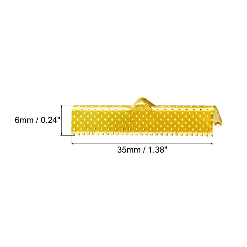 Uxcell Ribbon Crimp Clamp Ends, Bookmark Pinch Cord End Clasps For DIY Crafts