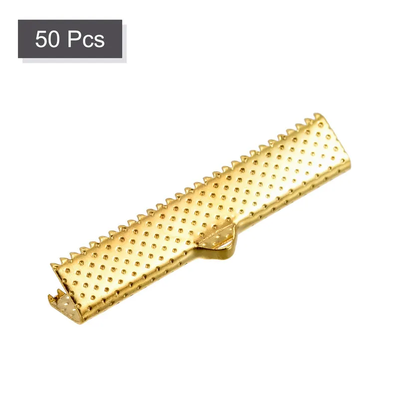 Uxcell Ribbon Crimp Clamp Ends, Bookmark Pinch Cord End Clasps For DIY Crafts