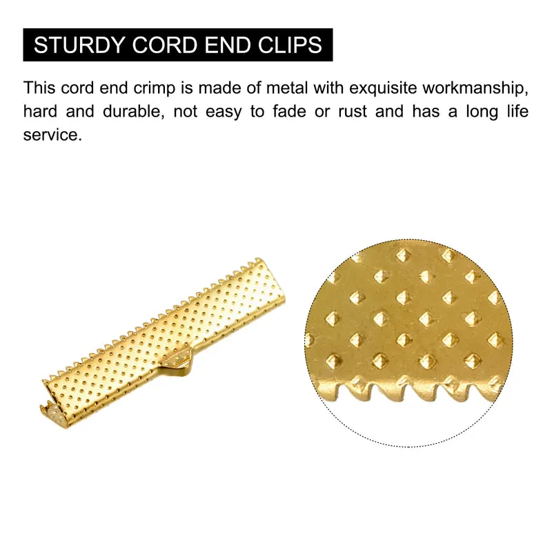Uxcell Ribbon Crimp Clamp Ends, Bookmark Pinch Cord End Clasps For DIY Crafts