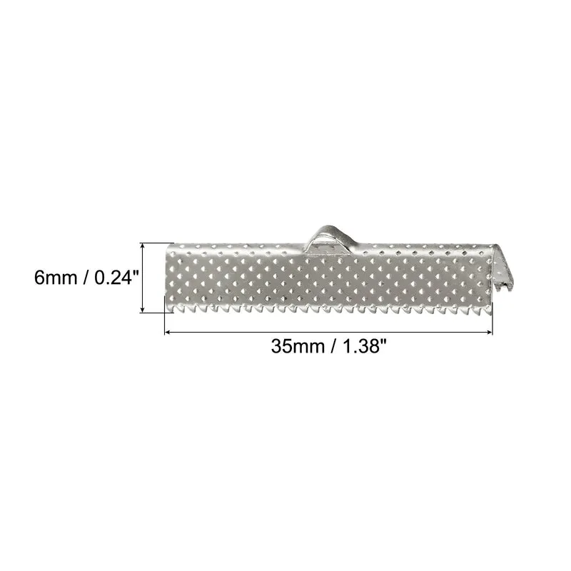 Uxcell Ribbon Crimp Clamp Ends, Bookmark Pinch Cord End Clasps For DIY Crafts