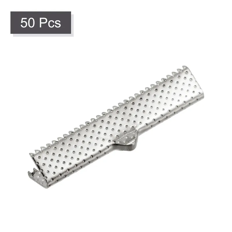 Uxcell Ribbon Crimp Clamp Ends, Bookmark Pinch Cord End Clasps For DIY Crafts