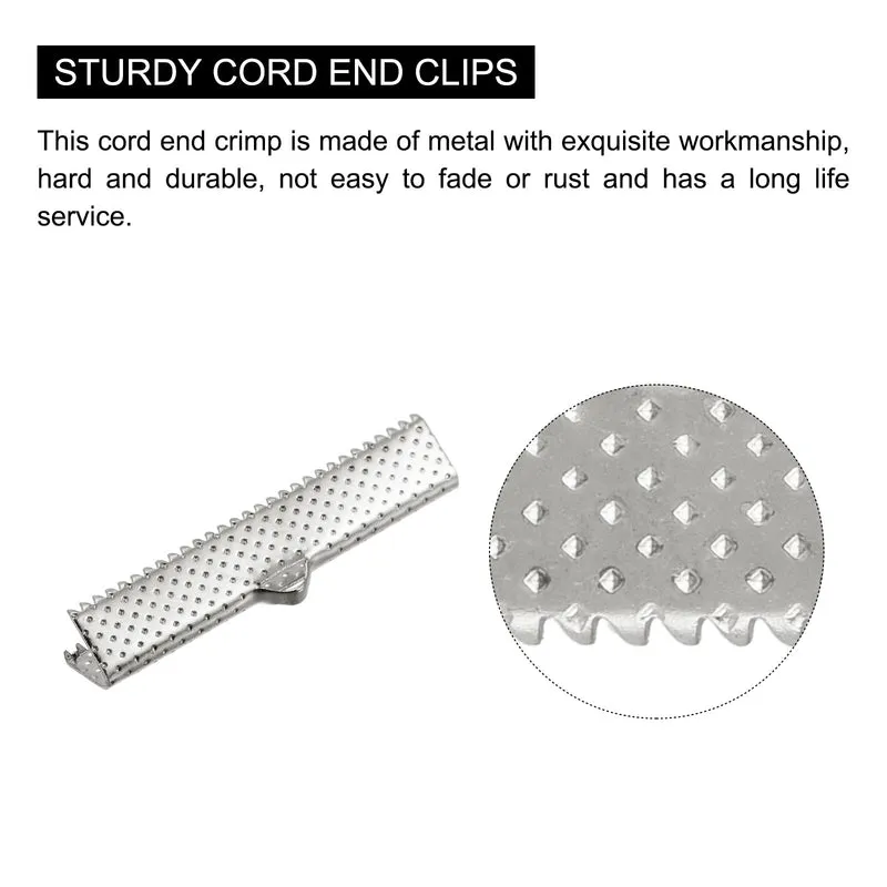Uxcell Ribbon Crimp Clamp Ends, Bookmark Pinch Cord End Clasps For DIY Crafts
