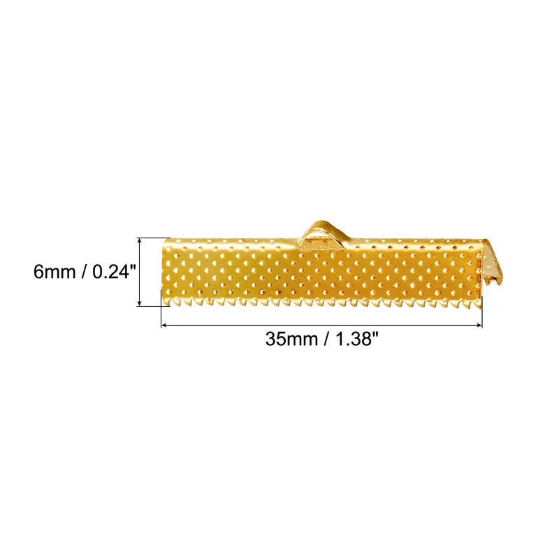 Uxcell Ribbon Crimp Clamp Ends, Bookmark Pinch Cord End Clasps For DIY Crafts