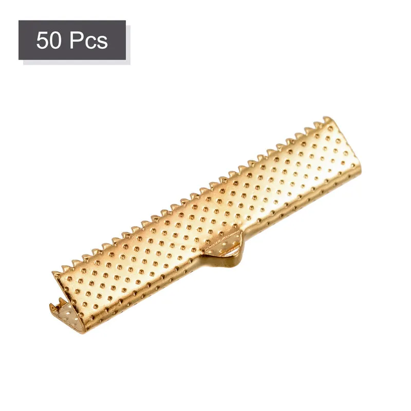 Uxcell Ribbon Crimp Clamp Ends, Bookmark Pinch Cord End Clasps For DIY Crafts