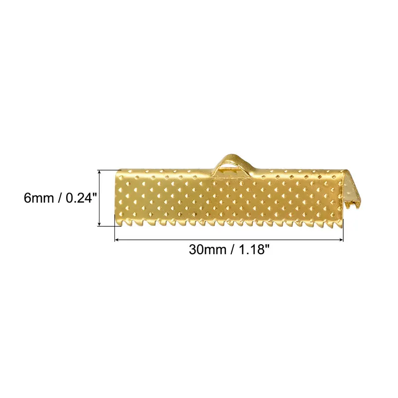 Uxcell Ribbon Crimp Clamp Ends, Bookmark Pinch Cord End Clasps For DIY Crafts