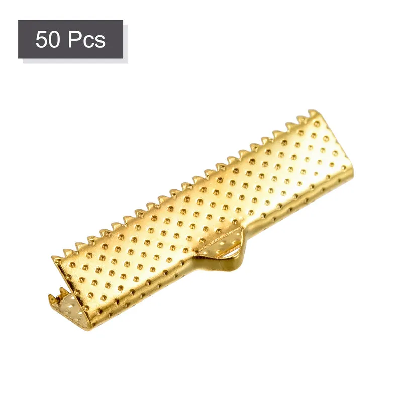 Uxcell Ribbon Crimp Clamp Ends, Bookmark Pinch Cord End Clasps For DIY Crafts