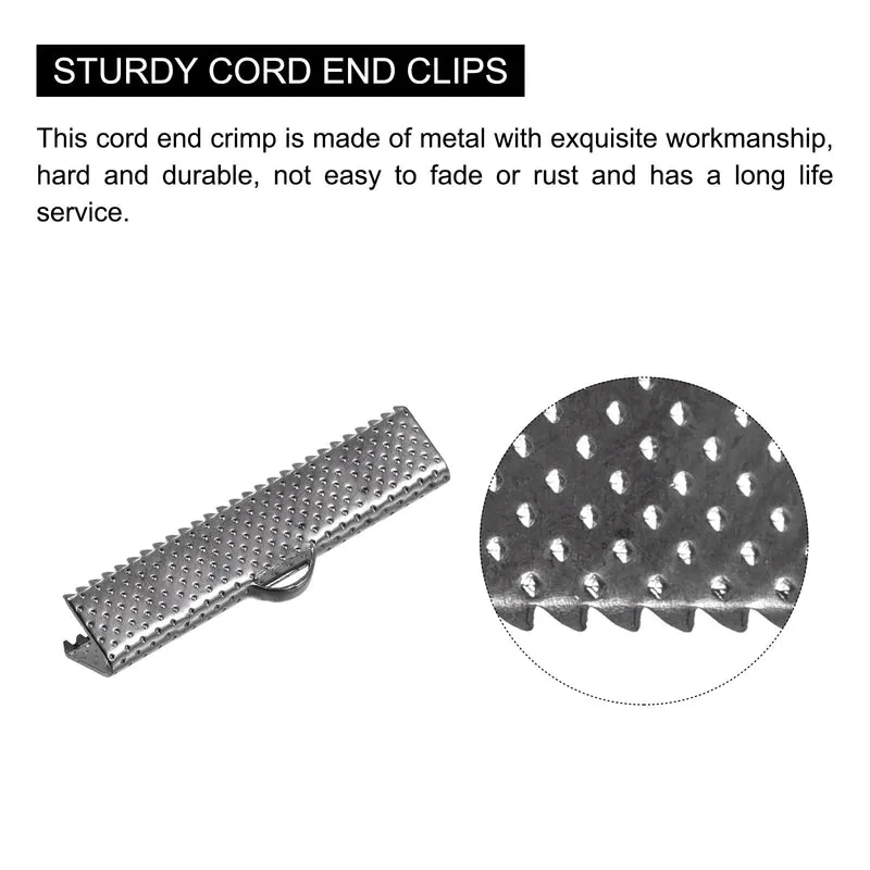Uxcell Ribbon Crimp Clamp Ends, Bookmark Pinch Cord End Clasps For DIY Crafts
