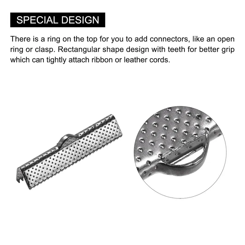 Uxcell Ribbon Crimp Clamp Ends, Bookmark Pinch Cord End Clasps For DIY Crafts