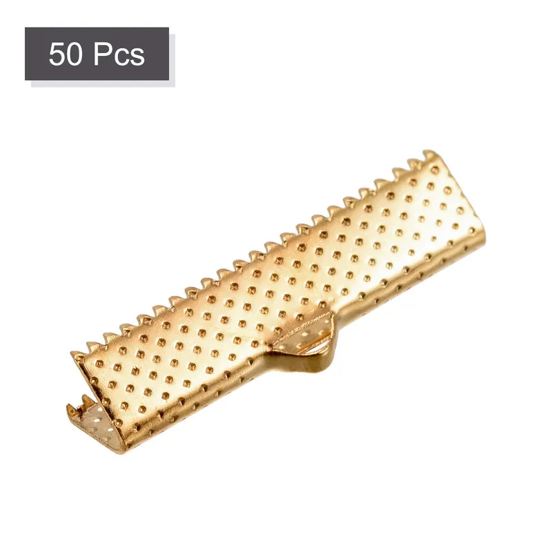 Uxcell Ribbon Crimp Clamp Ends, Bookmark Pinch Cord End Clasps For DIY Crafts
