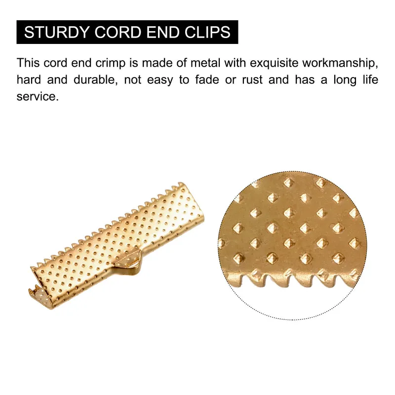 Uxcell Ribbon Crimp Clamp Ends, Bookmark Pinch Cord End Clasps For DIY Crafts