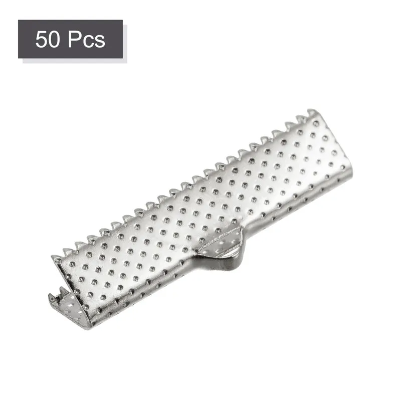 Uxcell Ribbon Crimp Clamp Ends, Bookmark Pinch Cord End Clasps For DIY Crafts