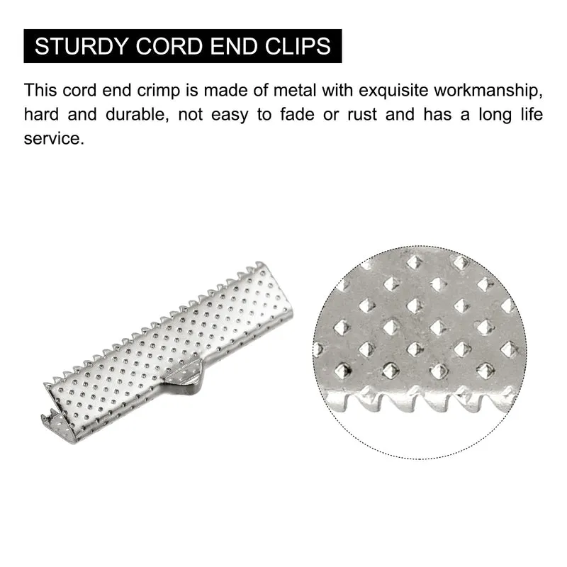 Uxcell Ribbon Crimp Clamp Ends, Bookmark Pinch Cord End Clasps For DIY Crafts