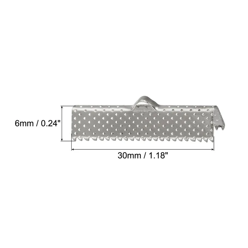 Uxcell Ribbon Crimp Clamp Ends, Bookmark Pinch Cord End Clasps For DIY Crafts