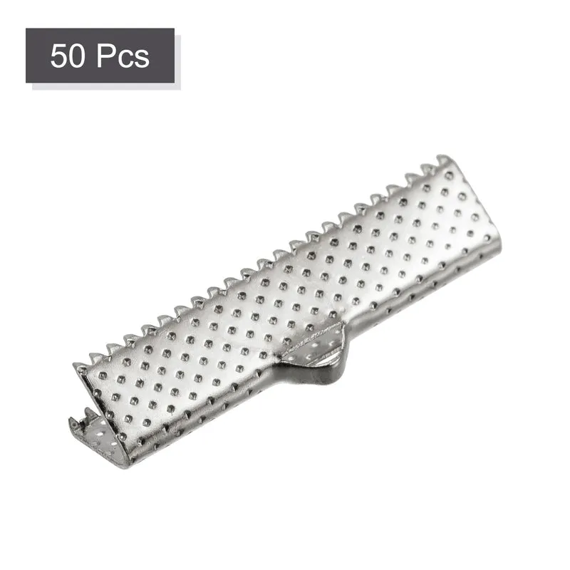 Uxcell Ribbon Crimp Clamp Ends, Bookmark Pinch Cord End Clasps For DIY Crafts