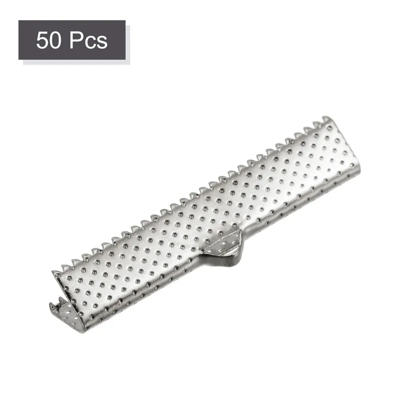Uxcell Ribbon Crimp Clamp Ends, Bookmark Pinch Cord End Clasps For DIY Crafts