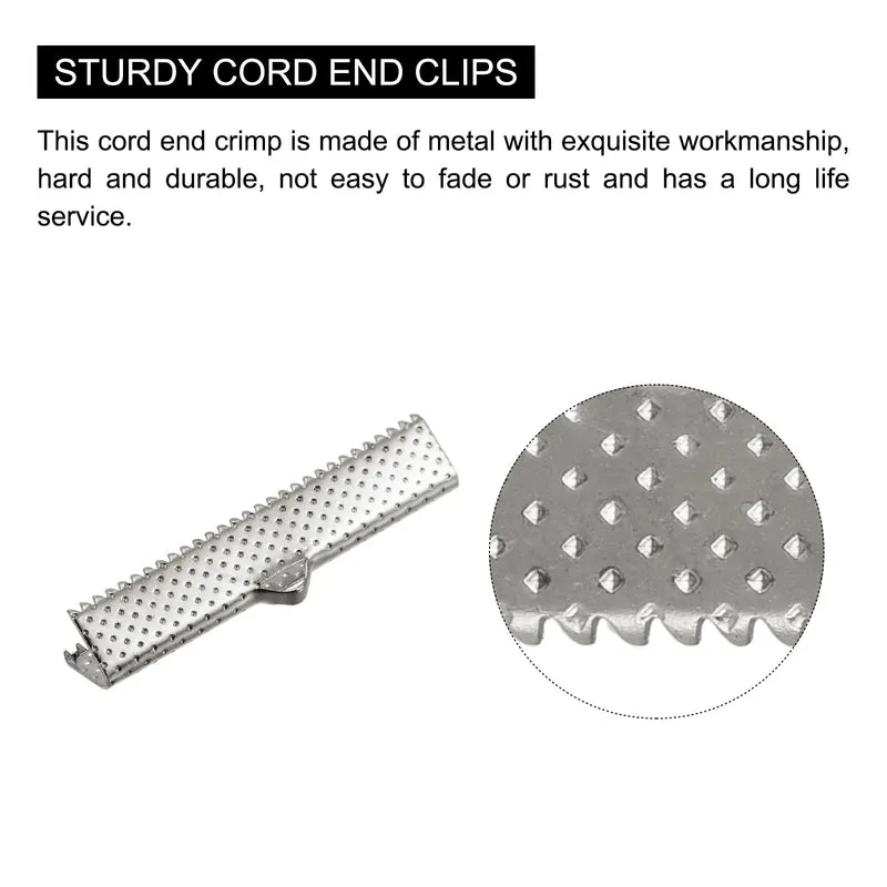 Uxcell Ribbon Crimp Clamp Ends, Bookmark Pinch Cord End Clasps For DIY Crafts
