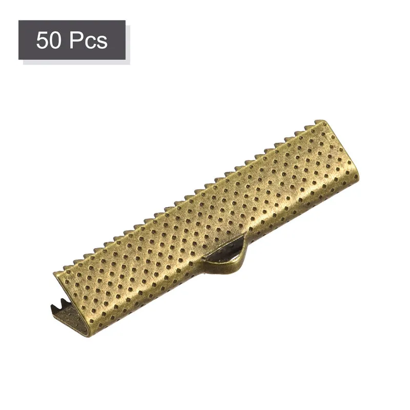 Uxcell Ribbon Crimp Clamp Ends, Bookmark Pinch Cord End Clasps For DIY Crafts