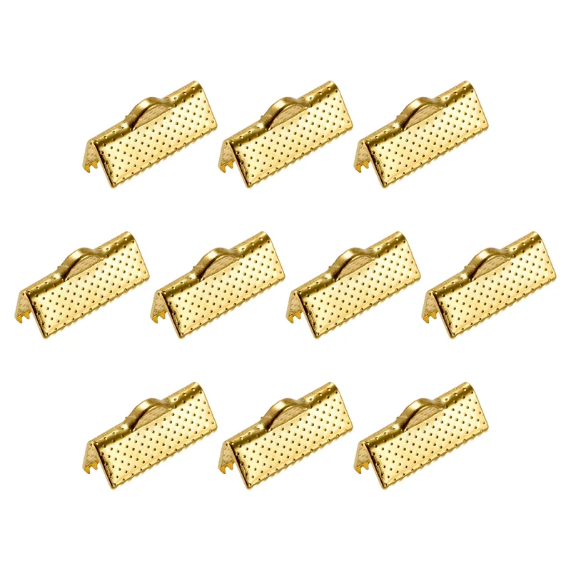 Uxcell Ribbon Crimp Clamp Ends, Bookmark Pinch Cord End Clasps For DIY Craft