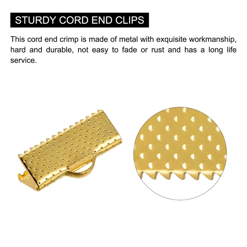 Uxcell Ribbon Crimp Clamp Ends, Bookmark Pinch Cord End Clasps For DIY Craft