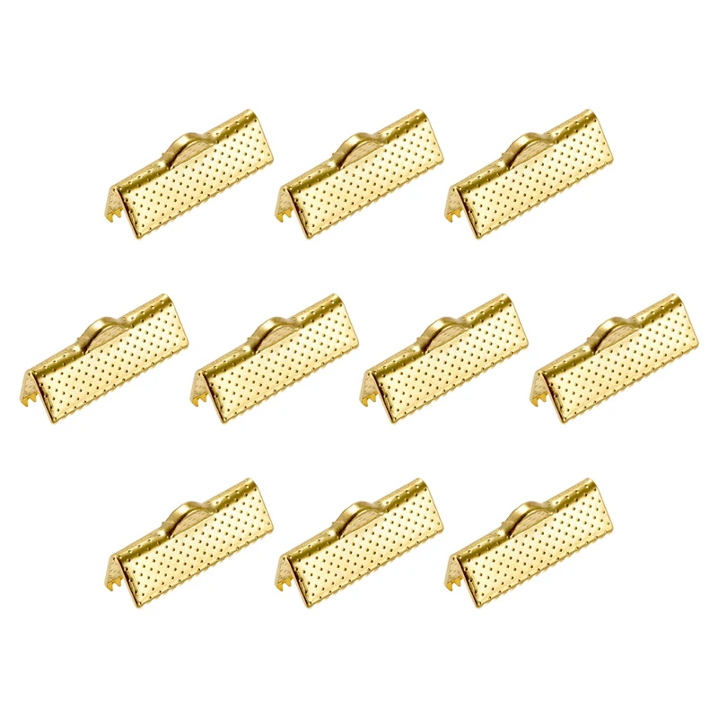 Uxcell Ribbon Crimp Clamp Ends, Bookmark Pinch Cord End Clasps For DIY Craft
