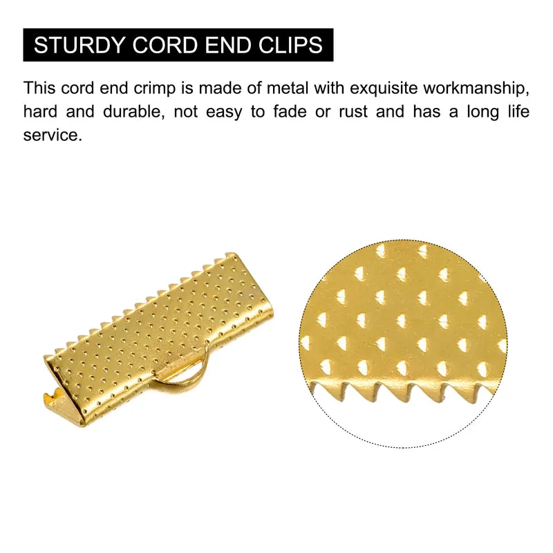 Uxcell Ribbon Crimp Clamp Ends, Bookmark Pinch Cord End Clasps For DIY Craft