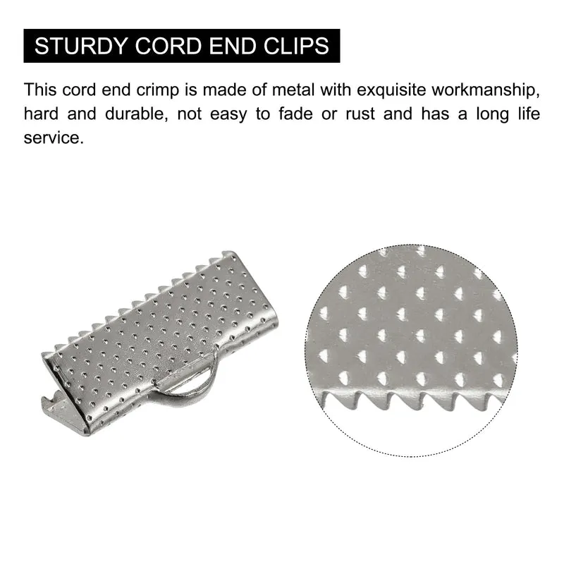 Uxcell Ribbon Crimp Clamp Ends, Bookmark Pinch Cord End Clasps For DIY Craft