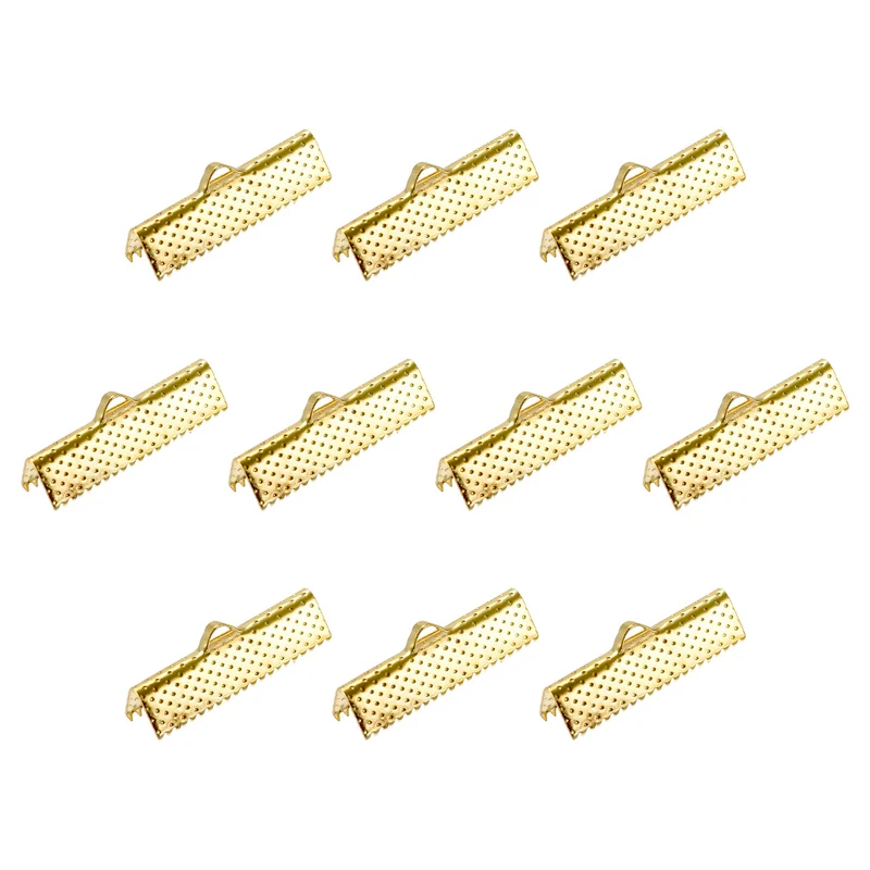 Uxcell Ribbon Crimp Clamp Ends Bookmark Pinch Cord End Clasps For DIY Craft Making