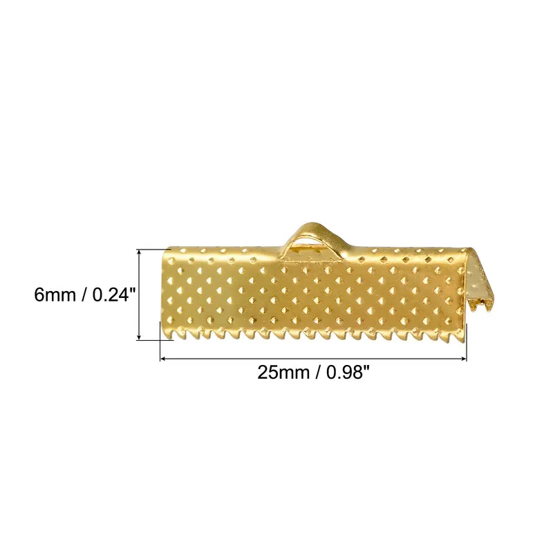 Uxcell Ribbon Crimp Clamp Ends Bookmark Pinch Cord End Clasps For DIY Craft Making