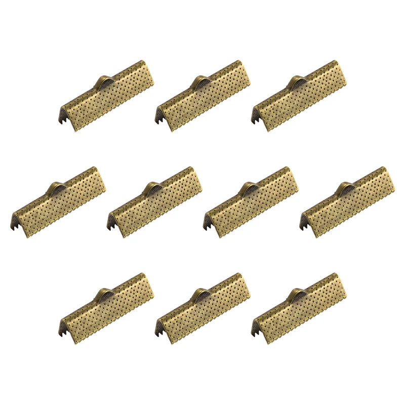 Uxcell Ribbon Crimp Clamp Ends Bookmark Pinch Cord End Clasps For DIY Craft Making