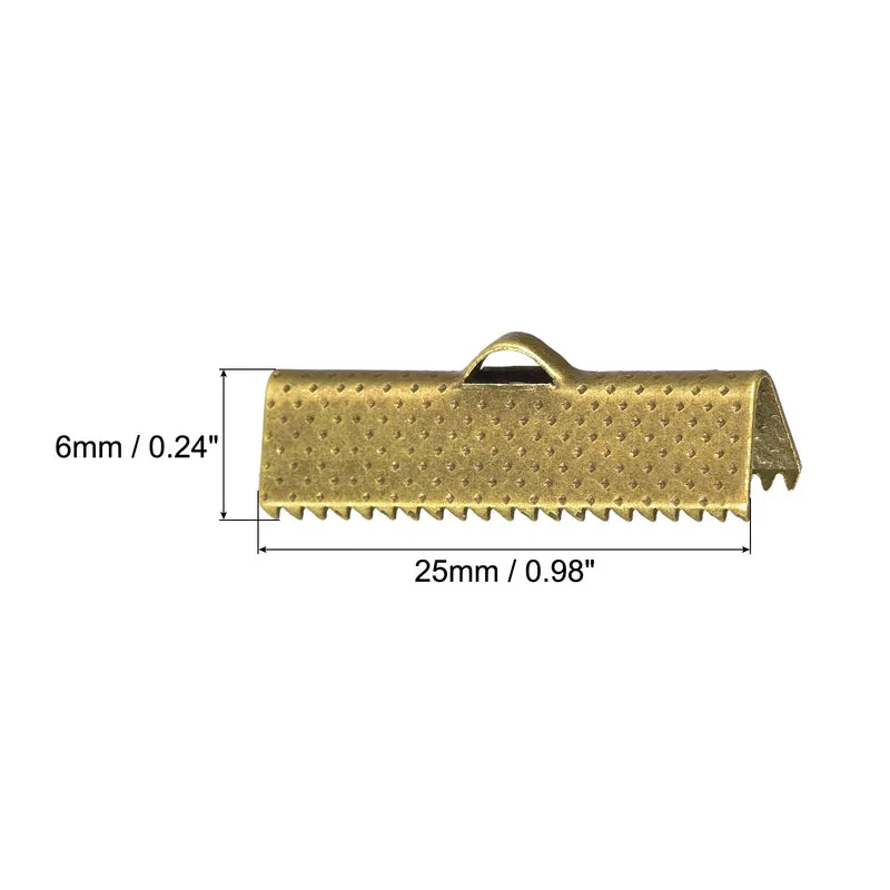 Uxcell Ribbon Crimp Clamp Ends Bookmark Pinch Cord End Clasps For DIY Craft Making