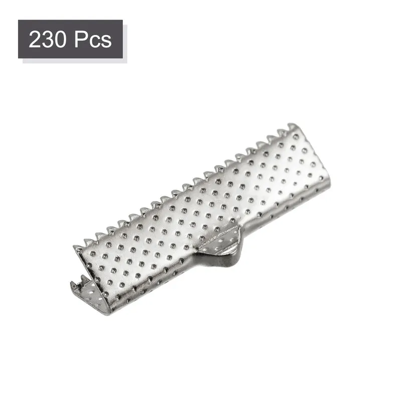 Uxcell Ribbon Crimp Clamp Ends Bookmark Pinch Cord End Clasps For DIY Craft Making