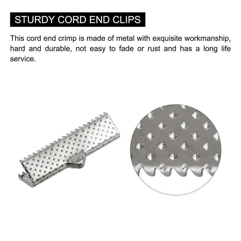 Uxcell Ribbon Crimp Clamp Ends Bookmark Pinch Cord End Clasps For DIY Craft Making