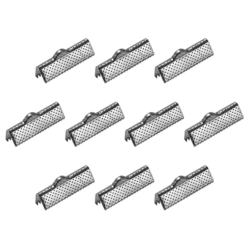 Uxcell Ribbon Crimp Clamp Ends Bookmark Pinch Cord End Clasps For DIY Craft Making