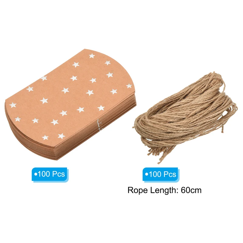Pillow Boxes Wedding Gift Box Paper Box Star with Ropes for Gift Wrap Wedding