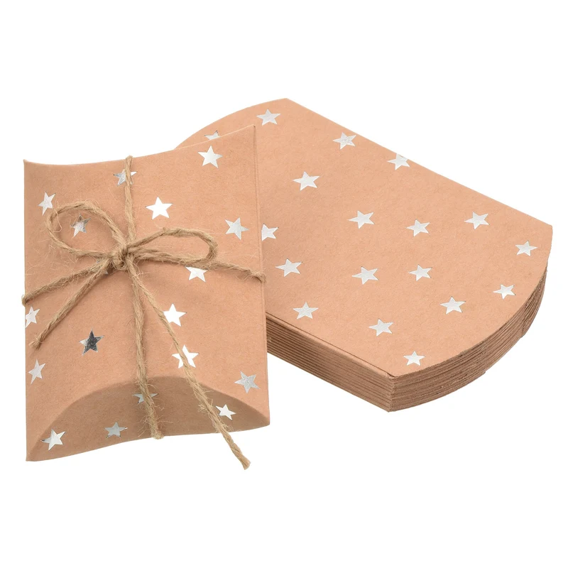 Pillow Boxes Wedding Gift Box Paper Box Star with Ropes for Gift Wrap Wedding