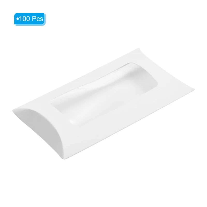 Pillow Boxes, 100 Pcs Wedding Gift Boxes Paper Box 5.7x2.9 Inch for Gift, Yellow