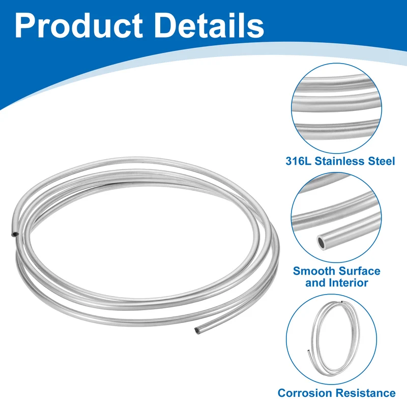 5/16" OD x 16 ft Industrial 316L Stainless Steel Tube(Wall Thickness 0.5mm)