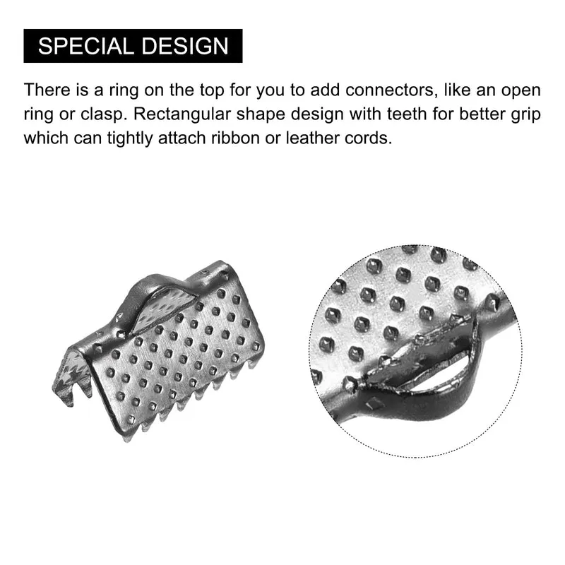 Uxcell Ribbon Crimp Clamp End, Bookmark Pinch Cord End Clasps For DIY Craft Making