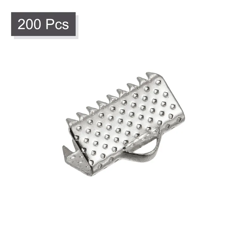 Uxcell Ribbon Crimp Clamp End, Bookmark Pinch Cord End Clasps For DIY Craft Making