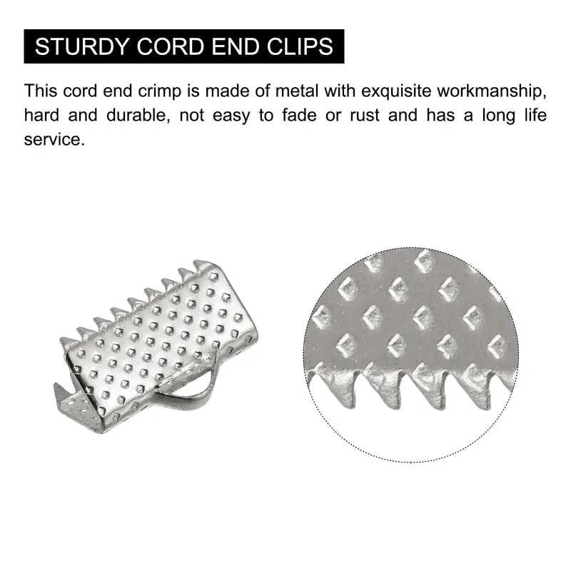 Uxcell Ribbon Crimp Clamp End, Bookmark Pinch Cord End Clasps For DIY Craft Making