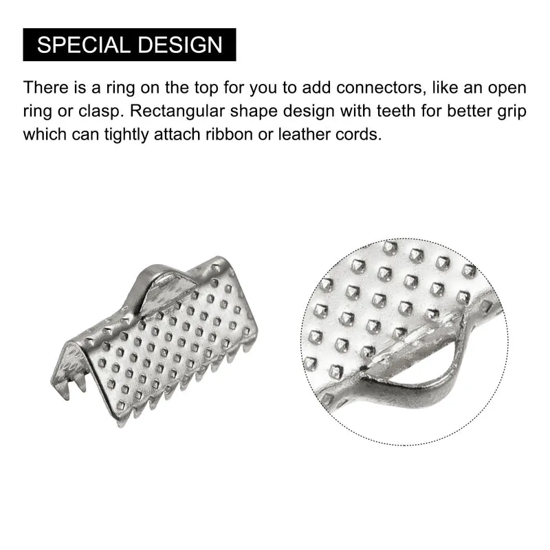 Uxcell Ribbon Crimp Clamp End, Bookmark Pinch Cord End Clasps For DIY Craft Making