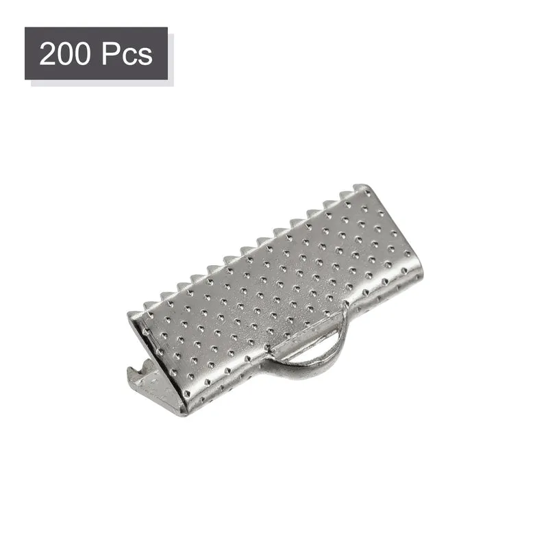 Uxcell Ribbon Crimp Clamp End, Bookmark Pinch Cord End Clasps For DIY Craft Making