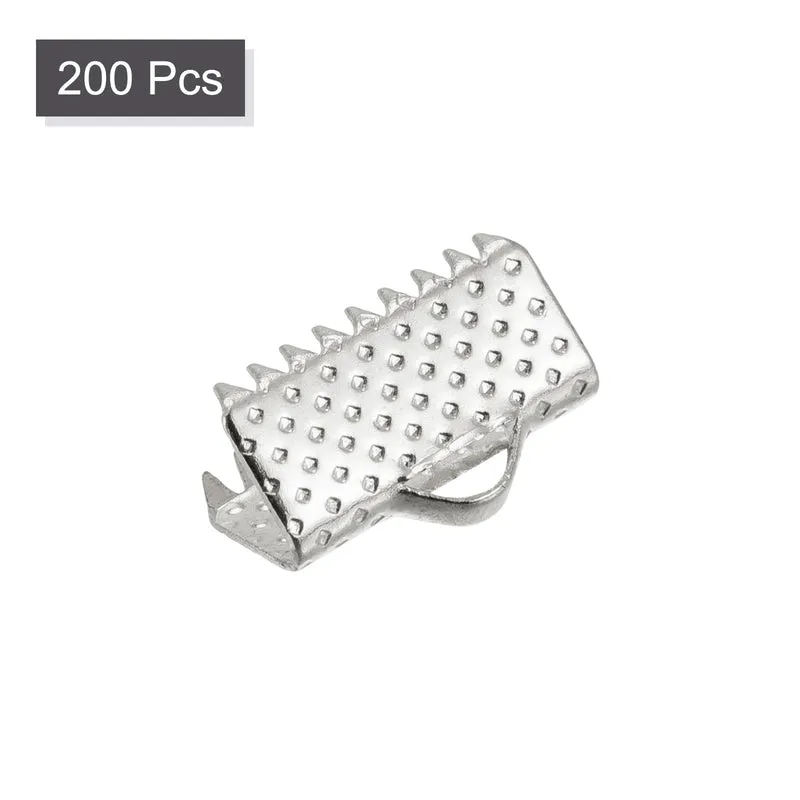Uxcell Ribbon Crimp Clamp End, Bookmark Pinch Cord End Clasps For DIY Craft Making